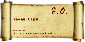 Havas Olga névjegykártya